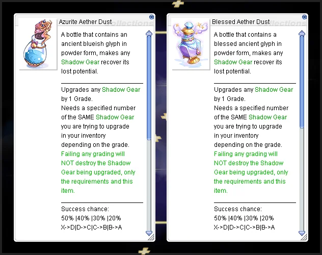 Shadow Gear Grading — Azurite Aether Dust