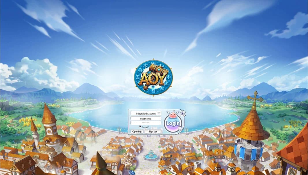 Game Login Screen