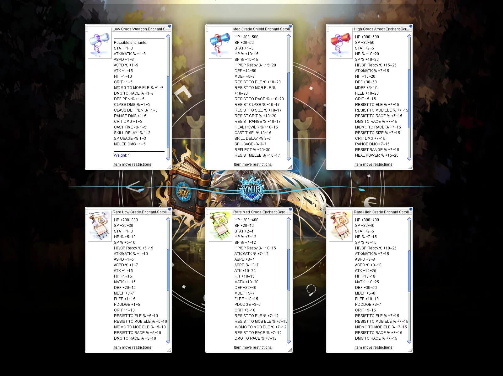 Options / Enchant Scroll Collection