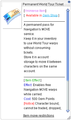 Permanent World Tour Ticket item description