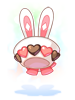 Heart Chiffon Rabbit