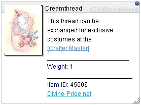 Dreamthread item window